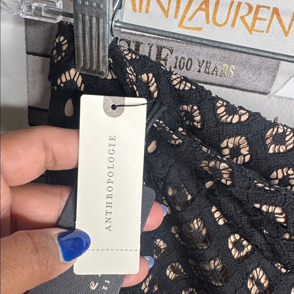 Anthropologie Current air black embroidered lace ruffled midi skirt - Picture 5 of 6